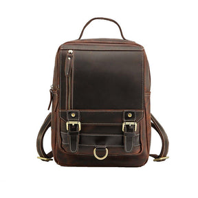 Mens Small Convertible Leather Backpack Vintage