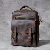 Mens Leather Laptop Backpack for Business