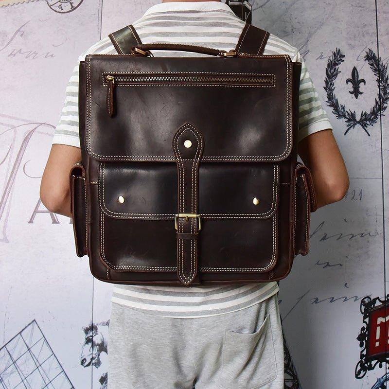 Vintage Leather Backpack Men for Work