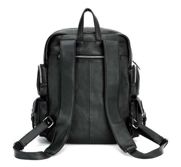 Mens Multi Pocket Leather Backpack