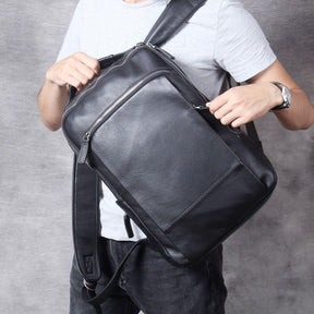 Mens Leather Backpack Vintage for Laptop