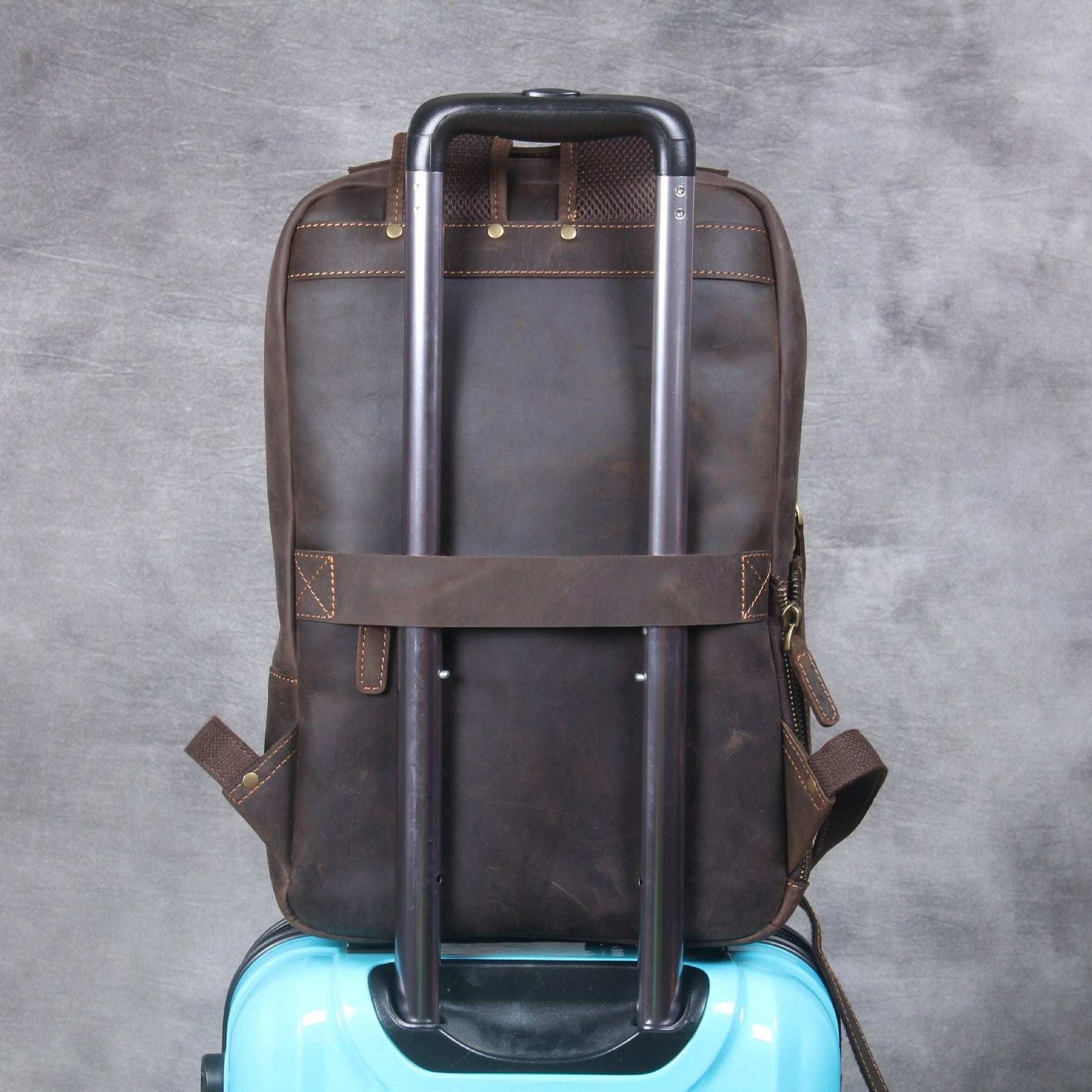 Mens Leather Backpack Vintage for Laptop