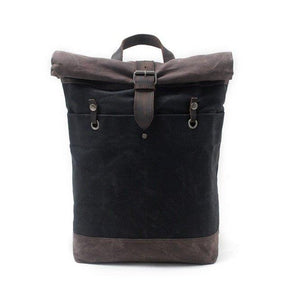 Vintage Roll Top Waxed Canvas Backpack Rucksack