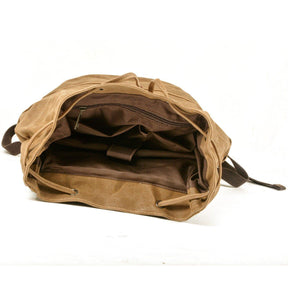 Mens Canvas Vintage Backpack Rucksack Drawstring