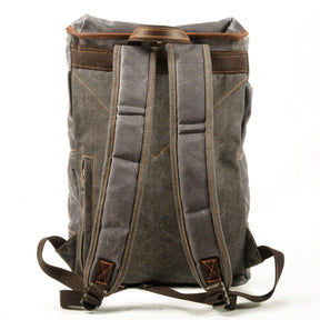 Mens Canvas Vintage Backpack Rucksack Drawstring