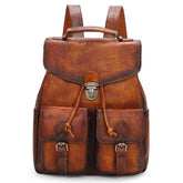 Multi-pocket Leather Backpack for Women