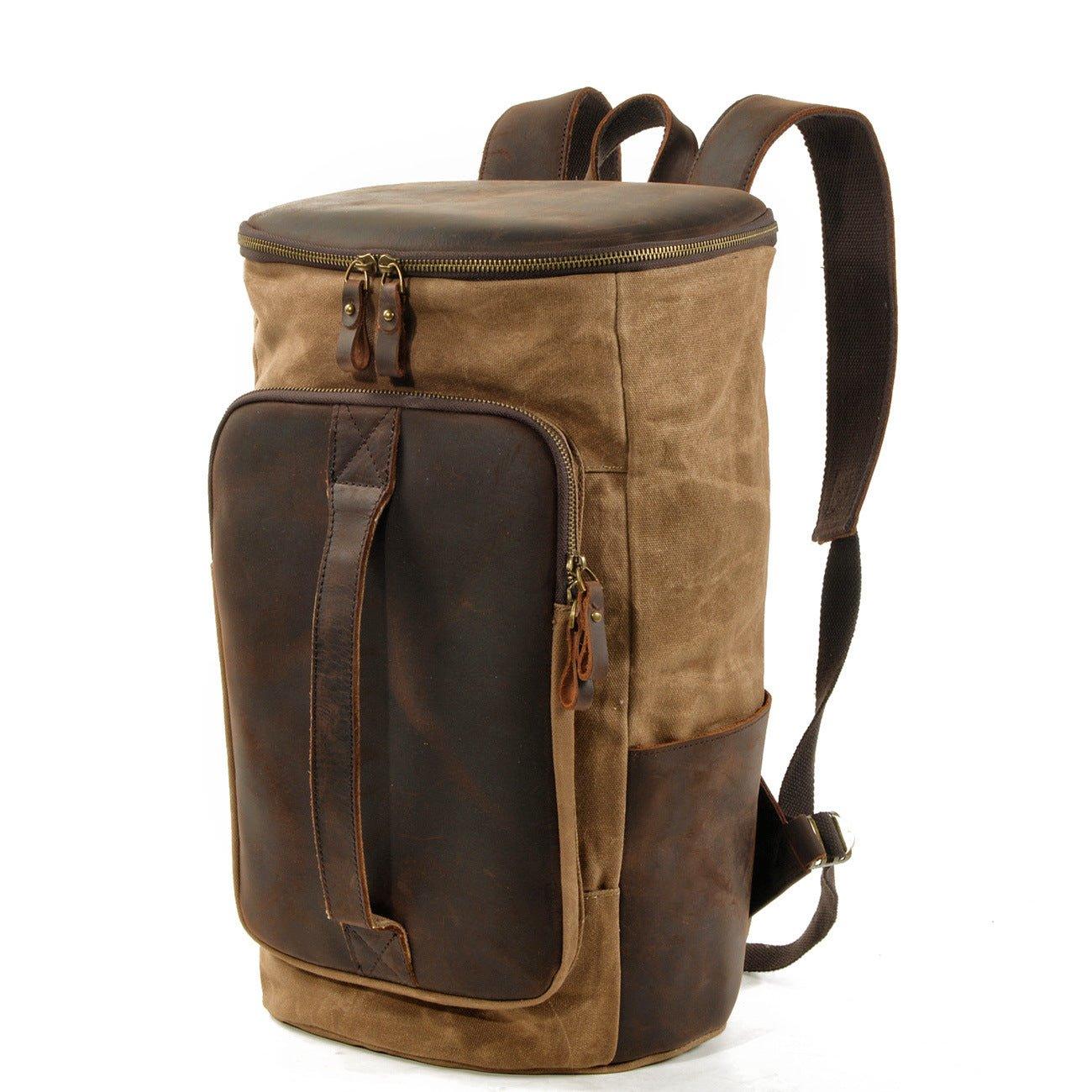 Large Wax Canvas Backpack Vintage Mens