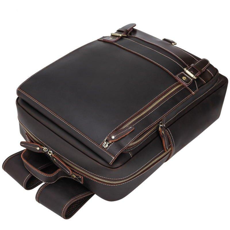 Trolley Sleeve Backpack Leather Mens