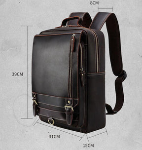 Trolley Sleeve Backpack Leather Mens