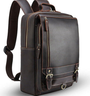 Trolley Sleeve Backpack Leather Mens