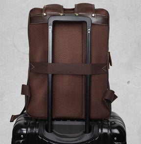 Trolley Sleeve Backpack Leather Mens