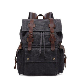 Mens Waxed Canvas Backpack Rucksack Vintage