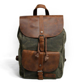 Waxed Canvas Backpack Laptop Rucksack Mens Women