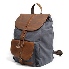 Waxed Canvas Backpack Laptop Rucksack Mens Women