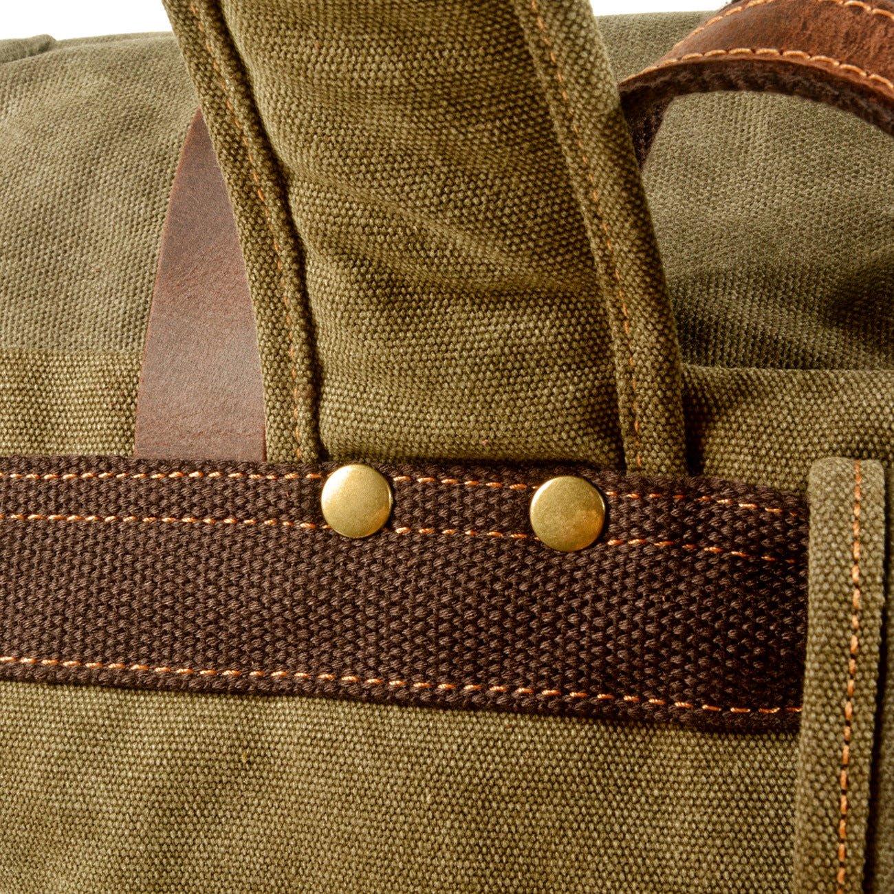 Waxed Canvas Roll Top Backpack Vintage with Laptop Sleeve