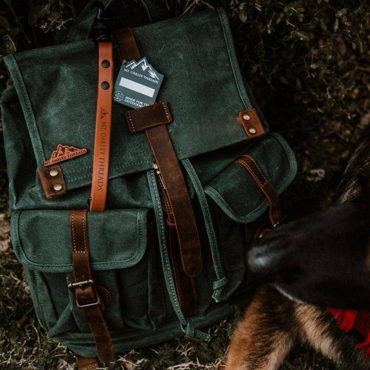 Waxed Canvas Backpack with Front Pockets