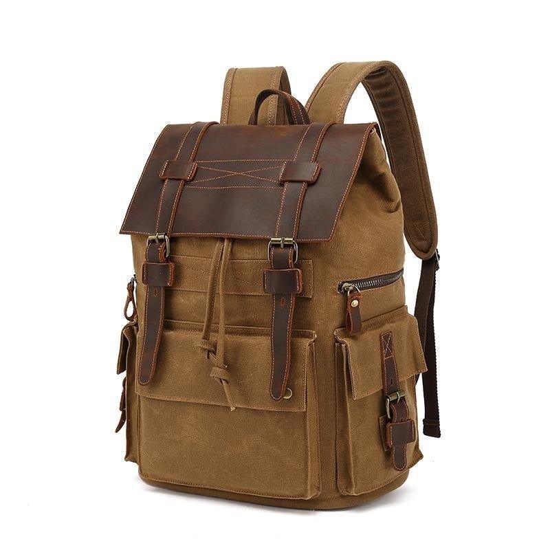 Woosir Waxed Canvas Laptop Backpack Mens