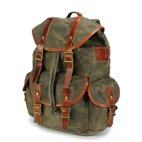 Wax Canvas Vintage Backpack with Laptop Sleeve