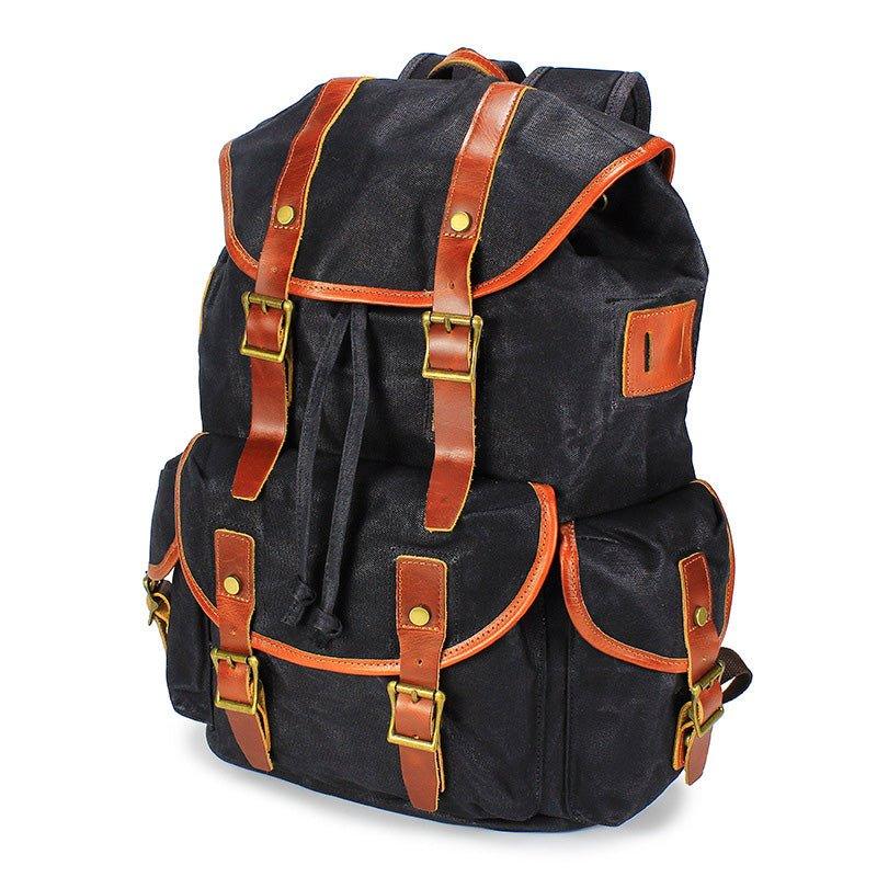 Wax Canvas Vintage Backpack with Laptop Sleeve