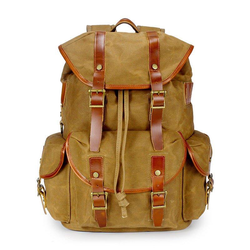 Wax Canvas Vintage Backpack with Laptop Sleeve