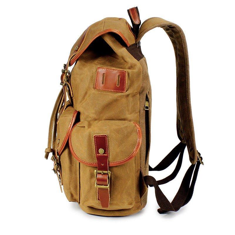 Wax Canvas Vintage Backpack with Laptop Sleeve