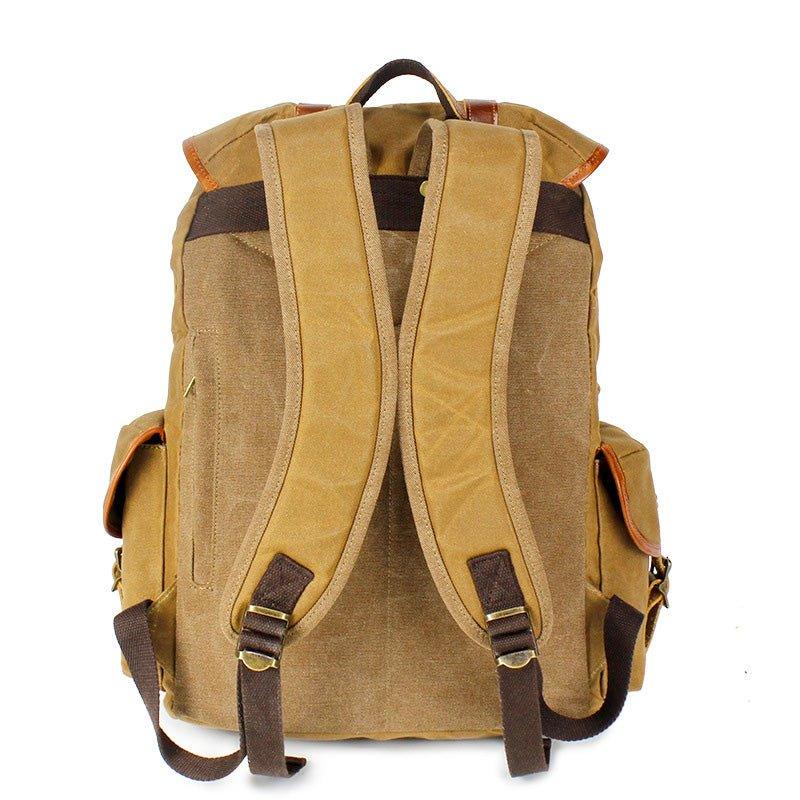 Wax Canvas Vintage Backpack with Laptop Sleeve