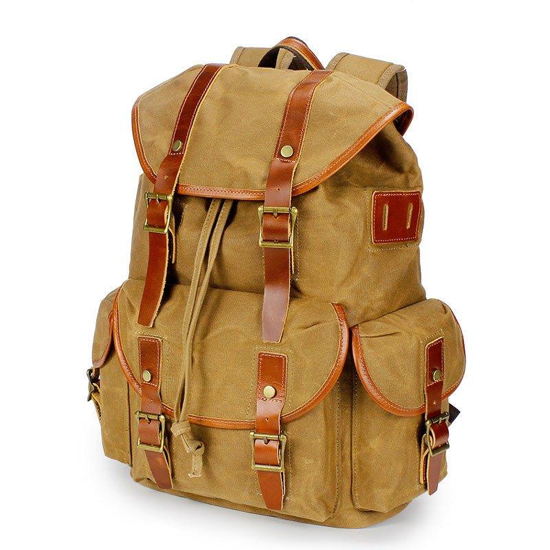 Wax Canvas Vintage Backpack with Laptop Sleeve