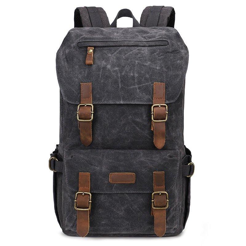 Vintage Waxed Canvas Backpack Mens with Laptop Sleeve