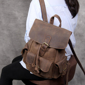 Woosir Women Backpack Leather Brown