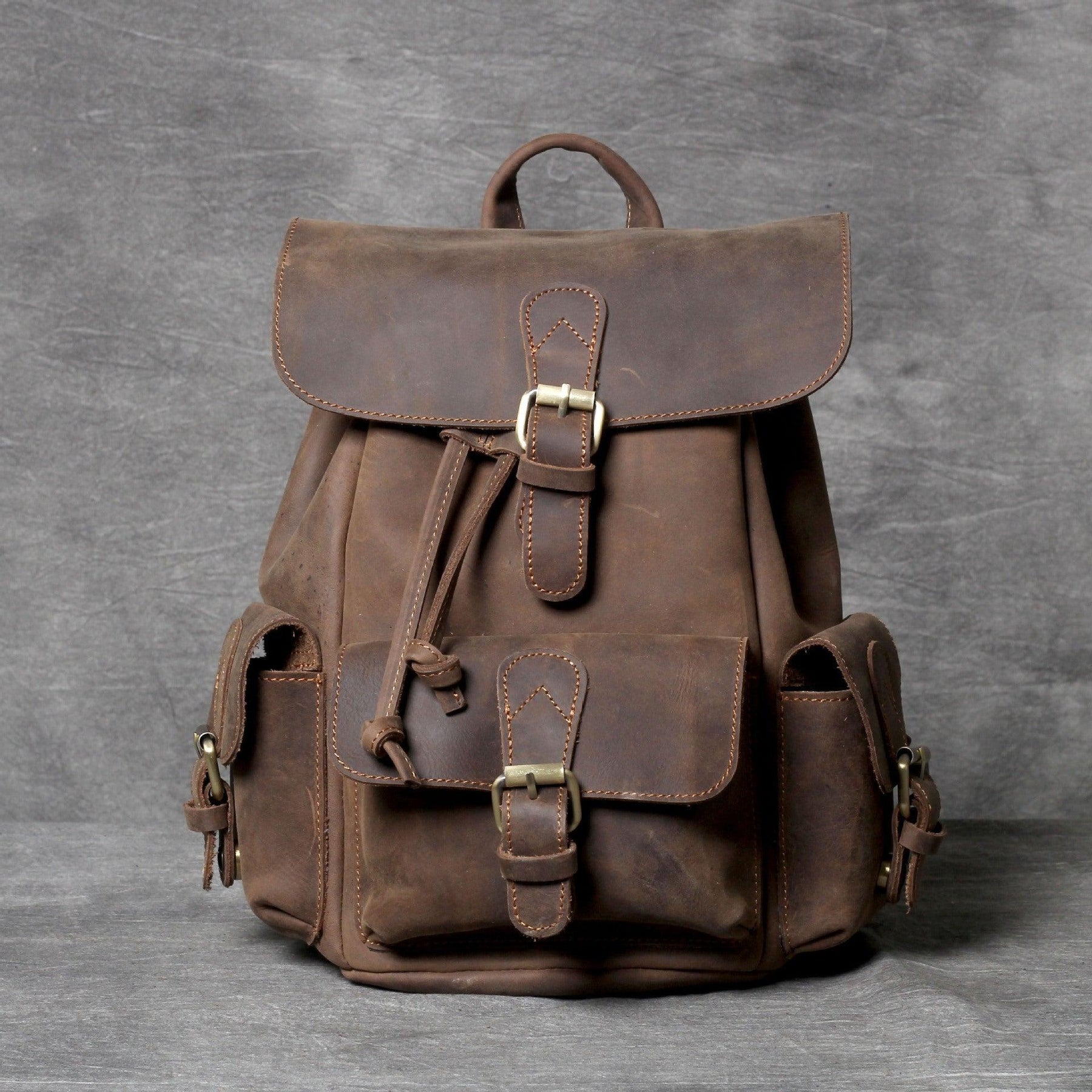 Woosir Women Backpack Leather Brown