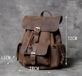 Woosir Women Backpack Leather Brown