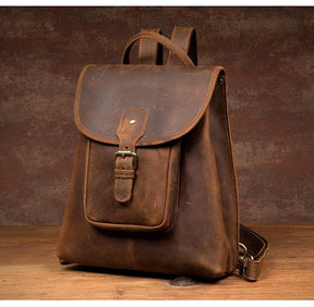 Womens Brown Leather Backpack