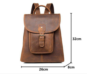 Womens Brown Leather Backpack